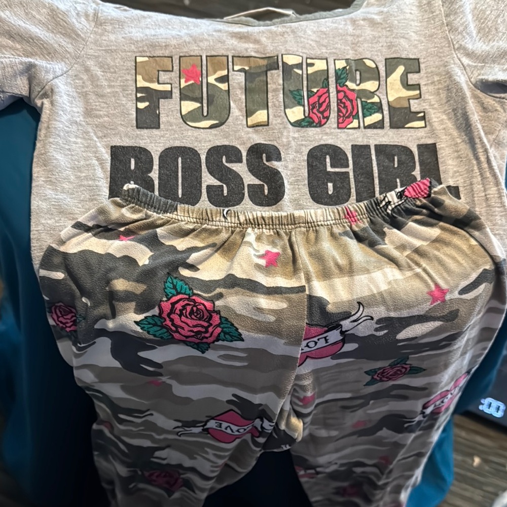 Gray and Pink Camouflage Kids outfit